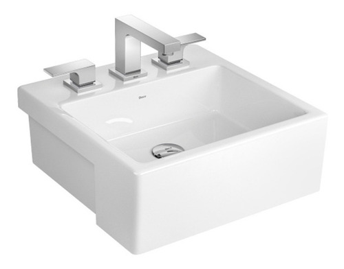 Bacha de baño semi encaje Deca L830 blanco 420mm x 420mm 160mm de alto