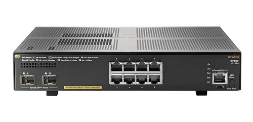 Switch 8 Puertos Hp Aruba 2930f 8g Poe+ 2sfp+ Jl258a