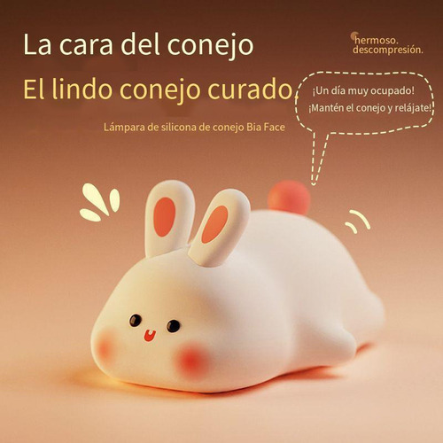 Y Luz Nocturna De Conejo De Silicona Con Temporizador
