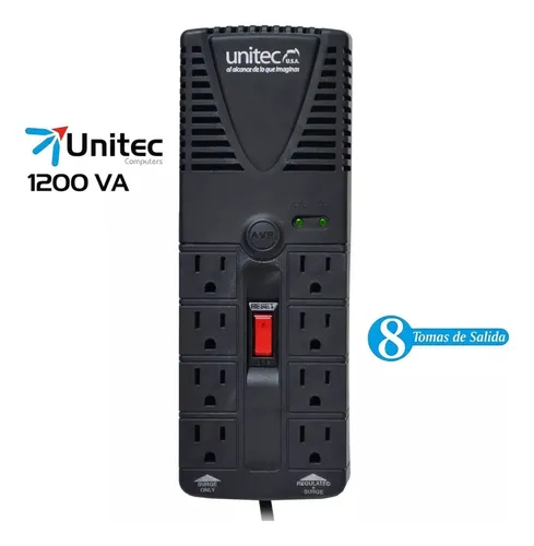 Regulador De Voltaje Unitec Con Supresor De Picos U-1200