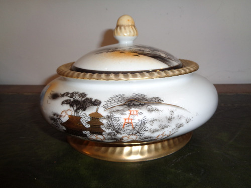 Antigua Bombonera Caramelera De Porcelana Japonesa Hakusan