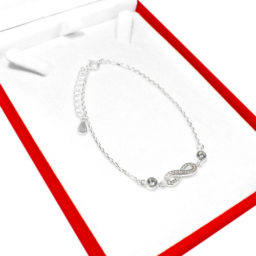 Pulsera Dije Infinito Con Cubic Plata 925 Dama Nena Garantía