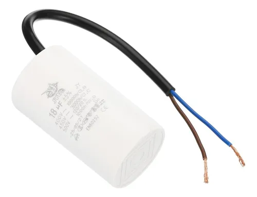 Condensador Yokive 18uf Cbb60 Con 2 Cables, Ac 450v (blanco,