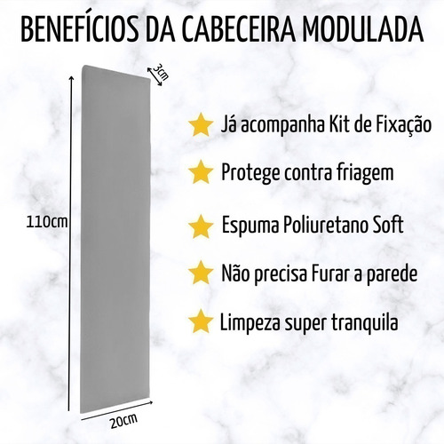 Cabeceira Modulada Estofada De Cama Para Quarto 17 Placas