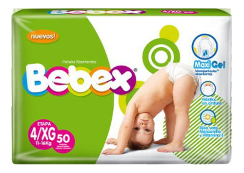 Pañal Bebex Etapa 4 Xg X200 - Unid - Unidad a $1260