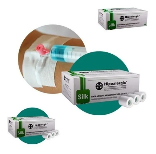 Imagen 2 de 2 de Cinta Adhesiva Hipoalergenica Seda Silk Hipoalergic