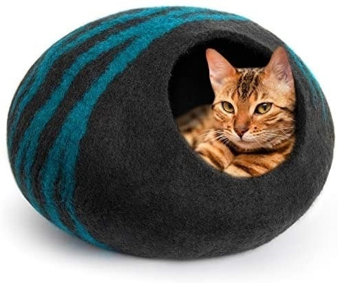 Meowfia Premium Felt Cat Bed Cave (mediana) Cama Hecha A Y /