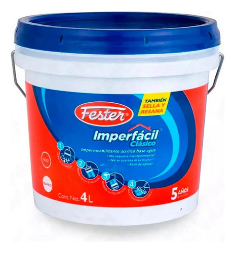 Impermeabilizante 5 Años Blanco 4 Lt (imperfacil Clasico)
