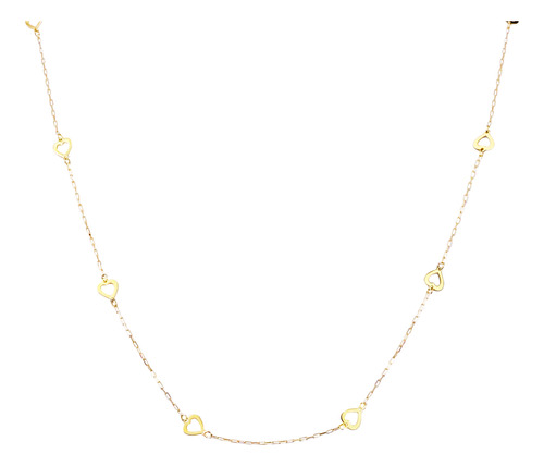 Colar Cartier 12 Corações 50cm Vazados Em Ouro 18k