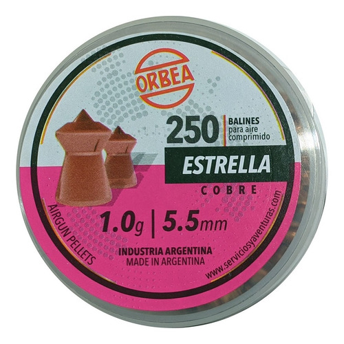 Balines Orbea Estrella Cobre 5,5 Mm 1,0g 250 Unidades