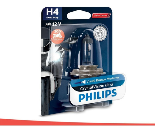 Imagem 2 de 6 de Lâmpada Philips Crystal Vision Moto H4 35/35w 12v