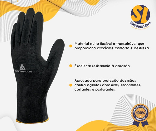 Imagem 4 de 7 de Luva Poliéster Epi Revestimento Poliuretano Tam 6 Deltaplus