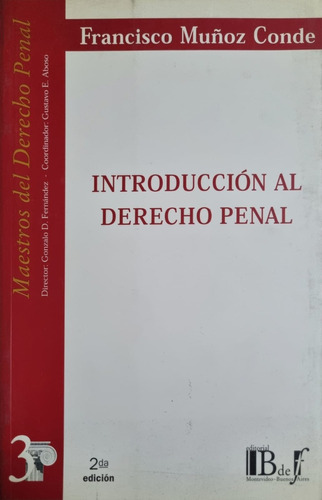 Introducción Al Derecho Penal Francisco Muñoz Conde 