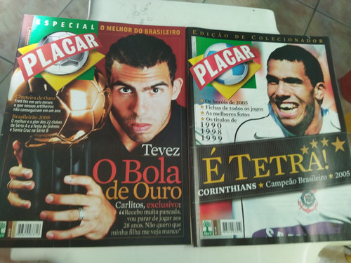 Revistas Placar Corinthians - Tevez Bola De Ouro . É Tetra!