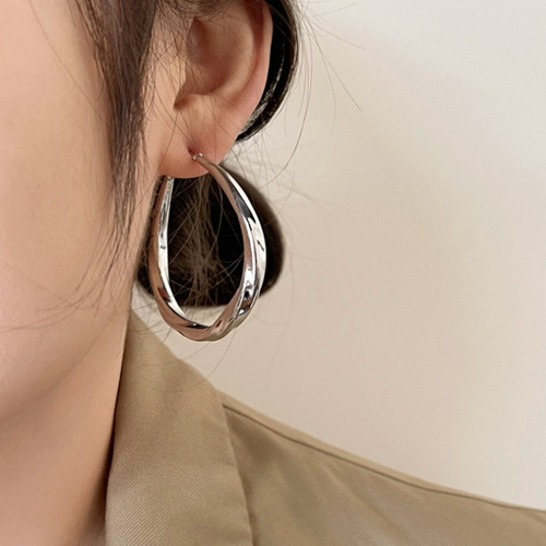 Aretes Grandes Chapado En Plata Arete Para Mujer Regalos