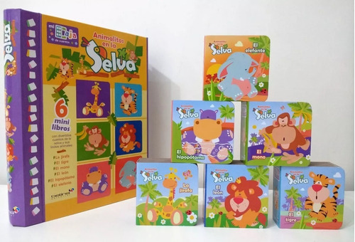 Lote 6 Mini Libros Infantiles - Animalitos En La Selva