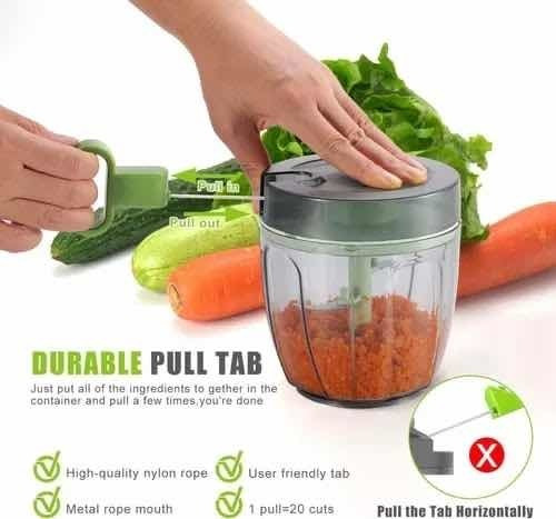 Imagen 5 de 8 de Picadora Manual Verduras Cortador Vegetales Trituradora