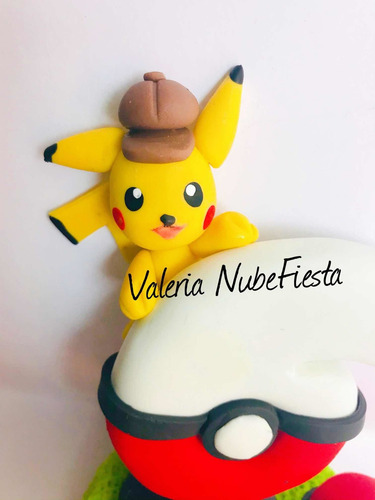 Cake Topper Tipo Pikachu Pokemo Vela Pasta Francesa