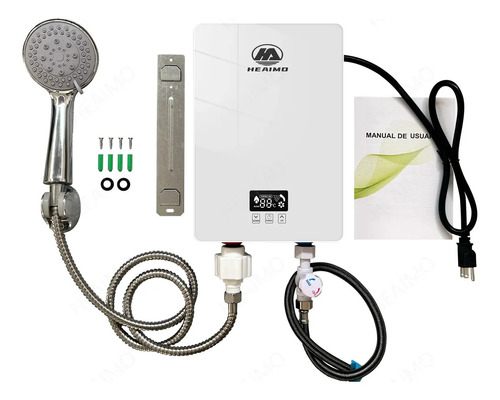 Heaimo Calentador De Agua Eléctrico Instantáneo Sin Tanque 5000 W Calentador Agua Calentador Paso Digital Compacto Seguro Eficiente Para Hogar Baño Cocina