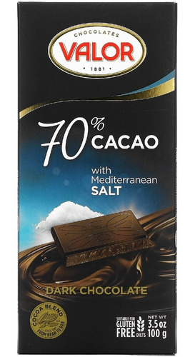 Chocolate Español Valor Gluten Free Dark 70% Sal