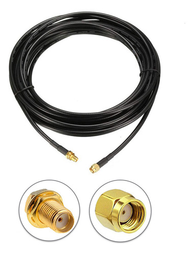 Cabo Coaxial Extensor Rg58 5 Metros Rp-sma Macho X Sma Femea