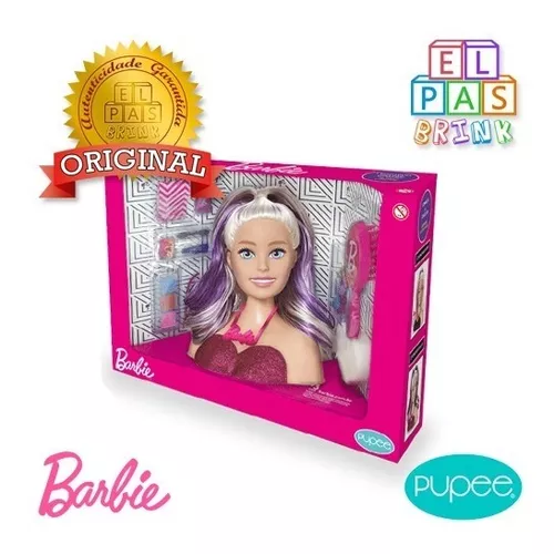 Boneca Barbie Busto Styling 12frases Penteados Maquiagem - R$ 218,99