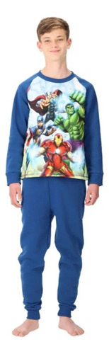 Pijama Algodón Avengers Caffarena Talla 16 Color Azul