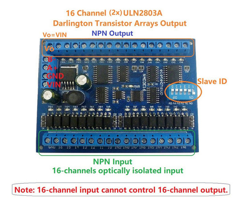 P Modbus Rtu Dc 12v 24v 16 Input 16 Salidas, Plate