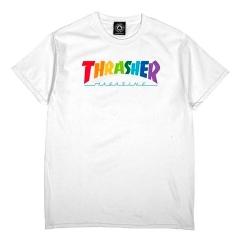 Thrasher Remera Lifestyle Hombre Rainbow Blanco Fuk