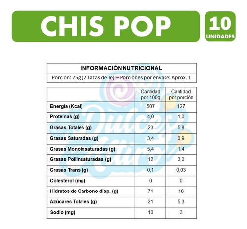 Chispop Tamaño Colación De Evercrisp (pack Con 10 Unidades)