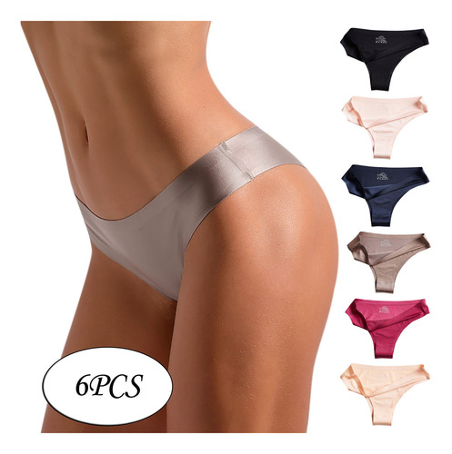 6 Bragas De Bikini De Seda Helada Para Mujer, Cómodas Para Y