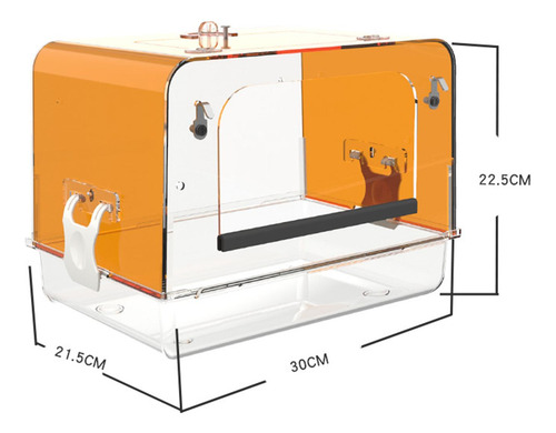 Bañera De Baño Para Loros Enjaulada, Caja De Baño Naranja