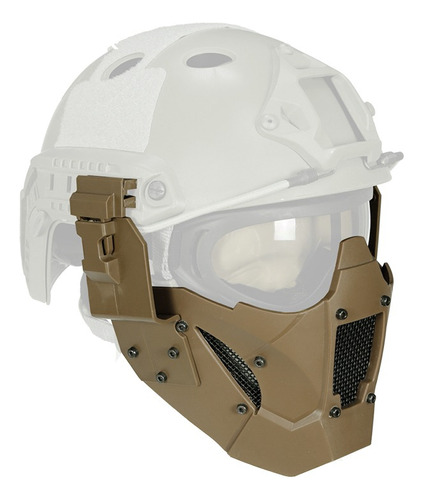 Máscara Facial Táctico Careta Militar Airsoft P/ Casco Fast Color Coyote Brown