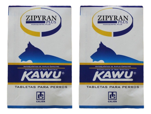 2 Pack Zipyran Plus 10kg Desparasitante Kawu Para Perros