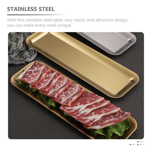 Plato Llano Rectangular De Acero Inoxidable Para Uso Domésti