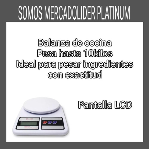 Balanza De Cocina Digital Hasta 10kilos Blanca 10 Kg