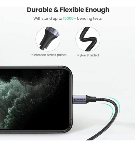 Cable Usb-c A Lightning Ugreen De 1 M Con Carcasa 80564