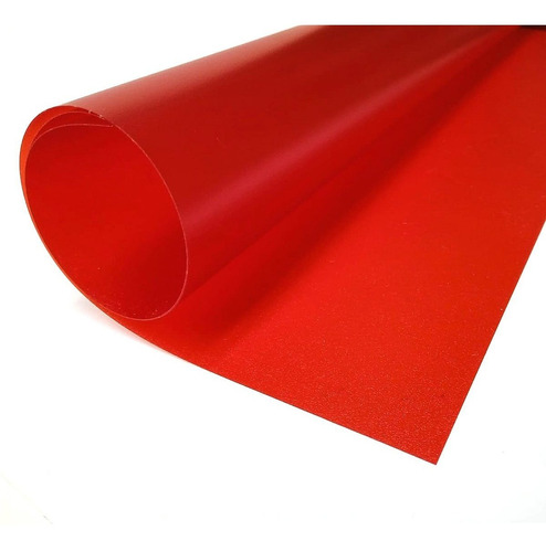Celuloide En Laminas Esmerilado Traslucido Rojo 49x50 X1