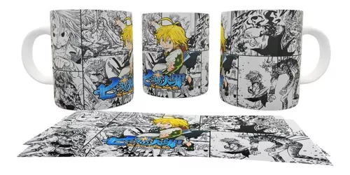 Caneca Anime Geek 7 Pecados Capitais - Branco