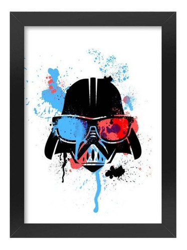 Quadro Poster Star Wars Darth Vader Geek Side Com Moldura A4