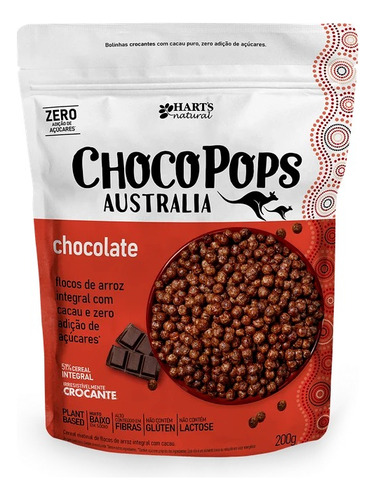Cereal De Chocolate Chocopops Australia Hart's Natural 200g