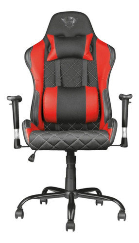 Cadeira de escritório Trust GXT 707 Resto gamer ergonômica  preta e vermelha com estofado de pu