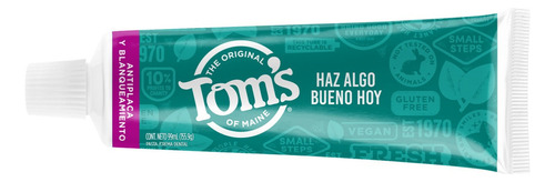 Pasta Dental Tom's Of Maine Antiplaca Y Blanqueamiento 99ml