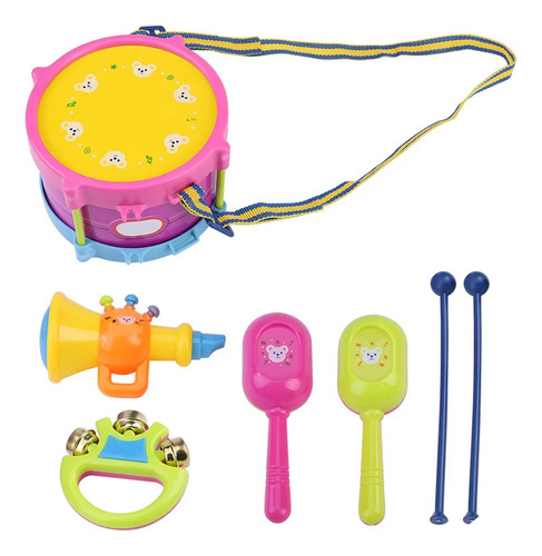 Mz Tambor De Juguete For Niños, 7 Piezas, Instrumento