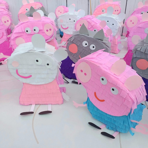 Mini Piñatas Peppa Y Sus Amigos X 10 Unidades
