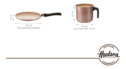 Imagen 3 de 10 de Set De 9 Piezas Cobre Hudson Con Antiadherente Ceramico