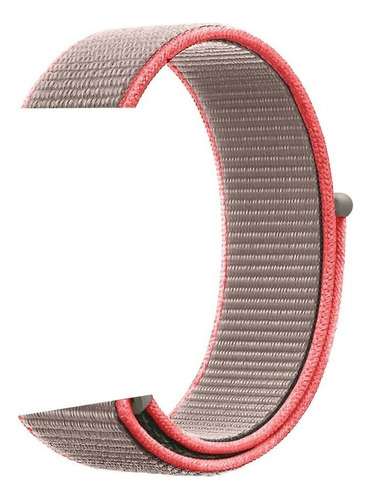 Pulseira Nylon Loop Compatível Com Apple Watch 42/44/45mm Cor Rosa Claro Neon
