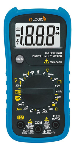 C-logic 520 Multimetro Digital Ac/dc Voltaje 600v Dc Corrien