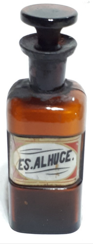 Deco - Frasco De Farmacia Antiguo Es.alhuce C/tapa 14x5 Cm