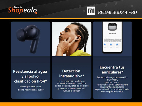Auriculares In-ear Bluetooth Xiaomi Redmi Buds 4 Pro Negro